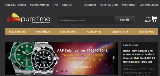 PureTime website